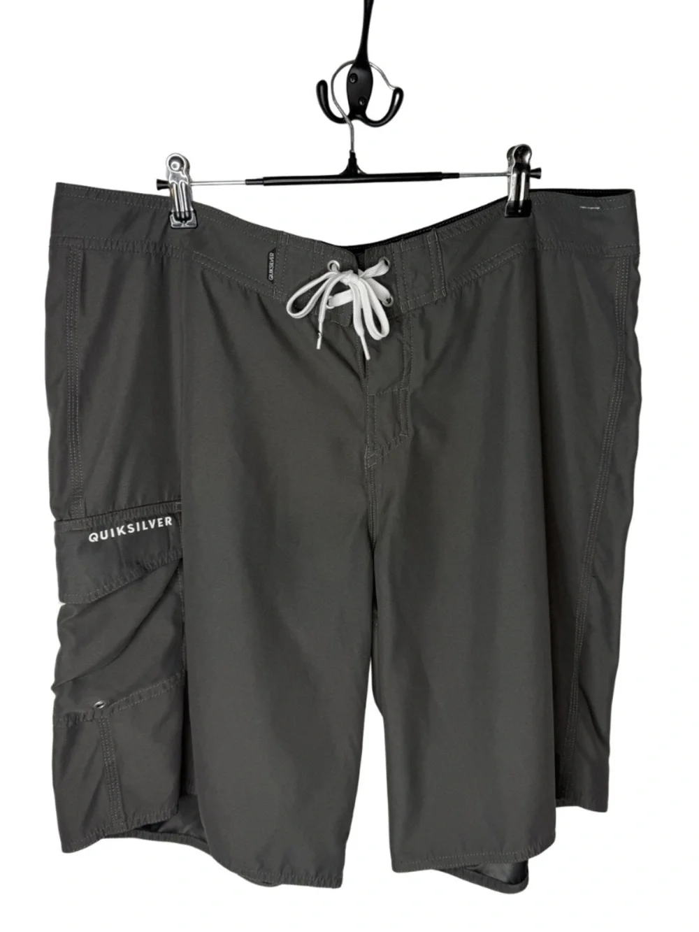 Quiksilver Board Shorts Charcoal Gray Drawstring Cargo Pocket Men's Size 38 | XL